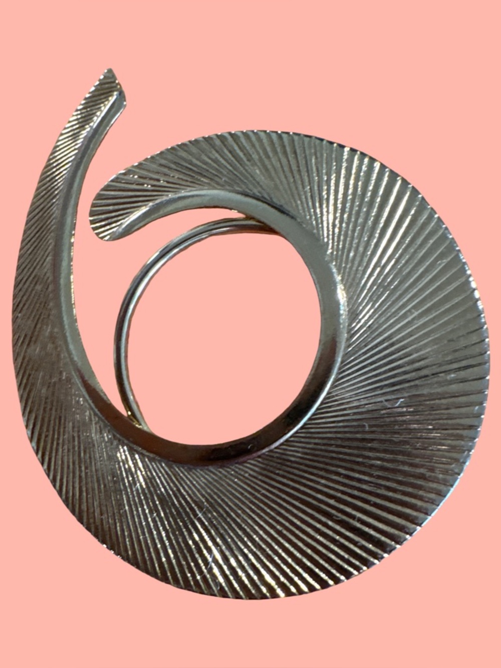 Silver Spiral Brooch Pin for scarves